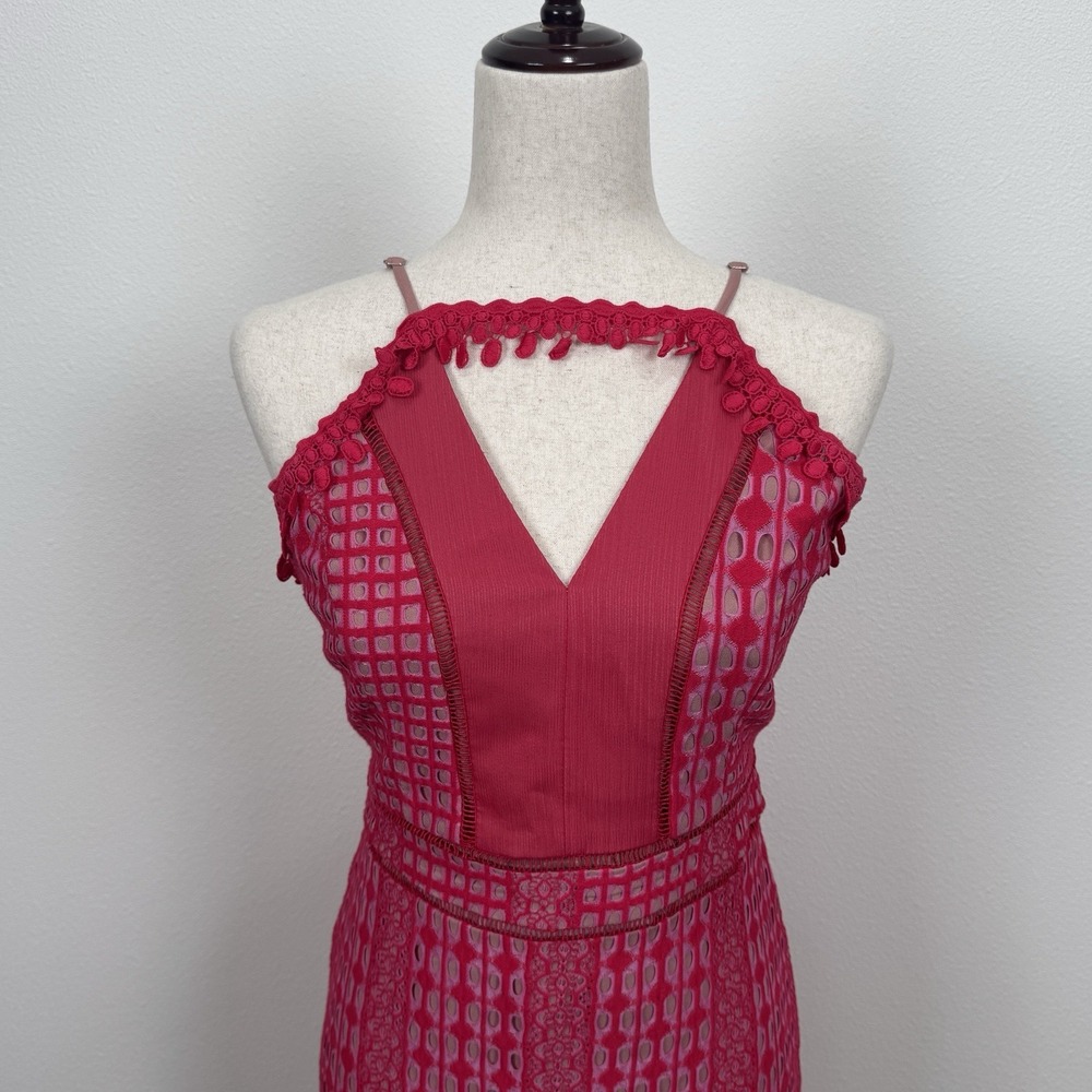 Harlyn Dress Womens M Pink Lace Feminine‎ Coquette Event Dainty Preppy Old Money - Picture 4 of 16